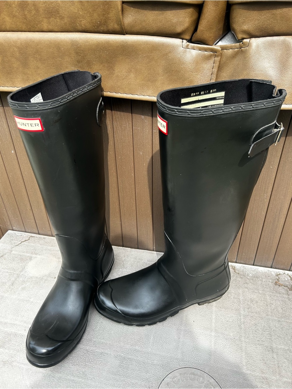 Hunter Original Tall Matte Black Rain Boots Size 10